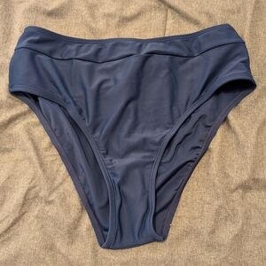 Cupshe Navy High-Waist Bikini Bottom